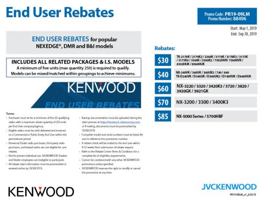 Current Kenwood Rebates Actions Communications LLC